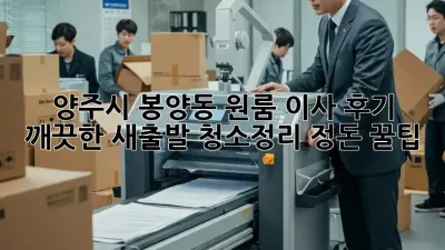 양주시 봉양동 원룸 이사 후기: 깨끗한 새출발, 청소&정리 정돈 꿀팁!